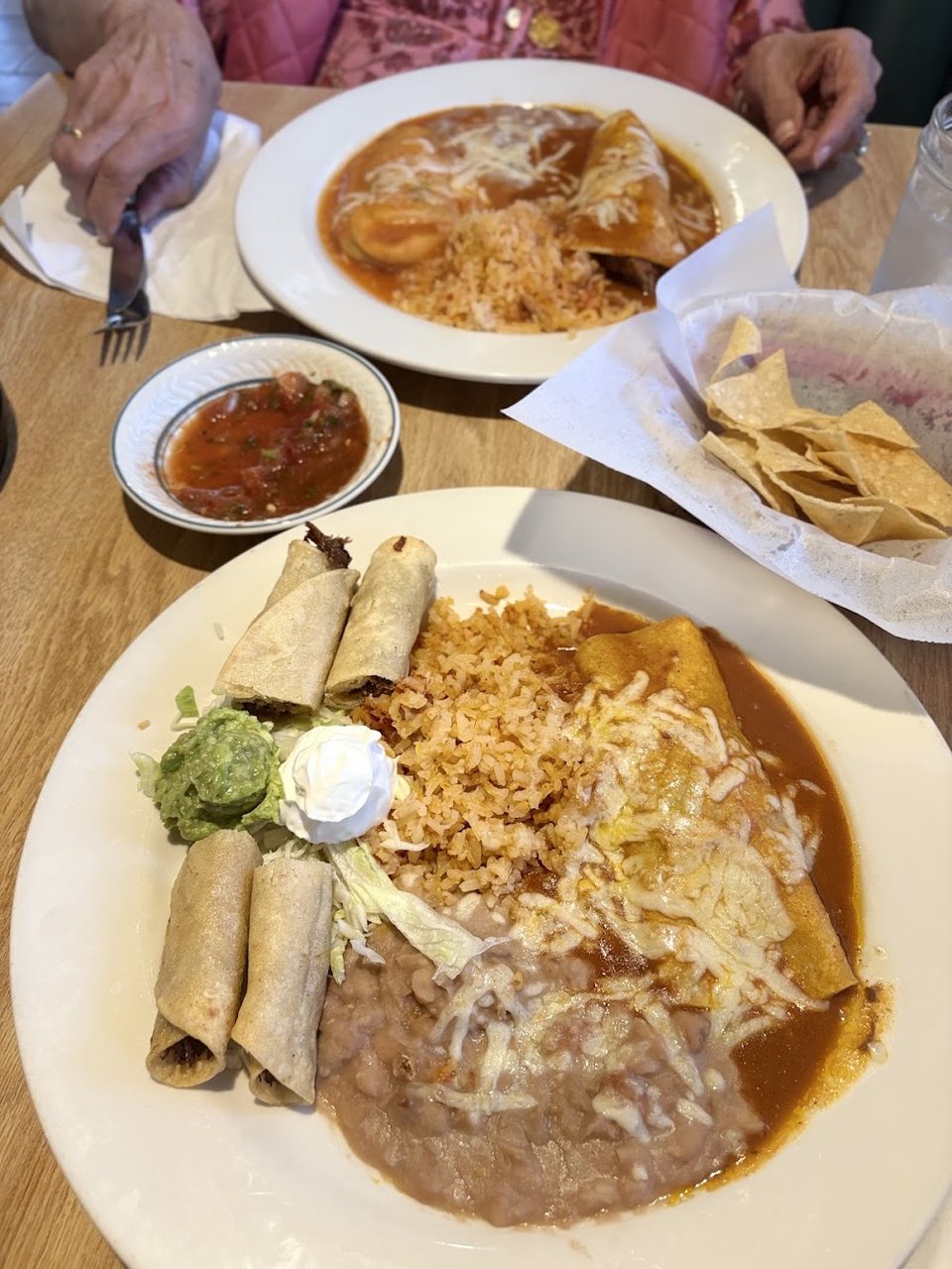 Printed menu with burritos and quesadillas